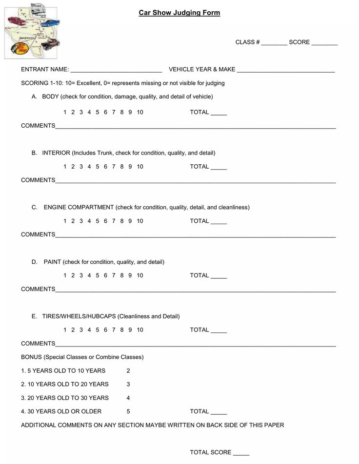 Free Printable Car Show Judging Sheet Dev onallcylinders Free Printable Car Show Judging Sheet Dev onallcylinders