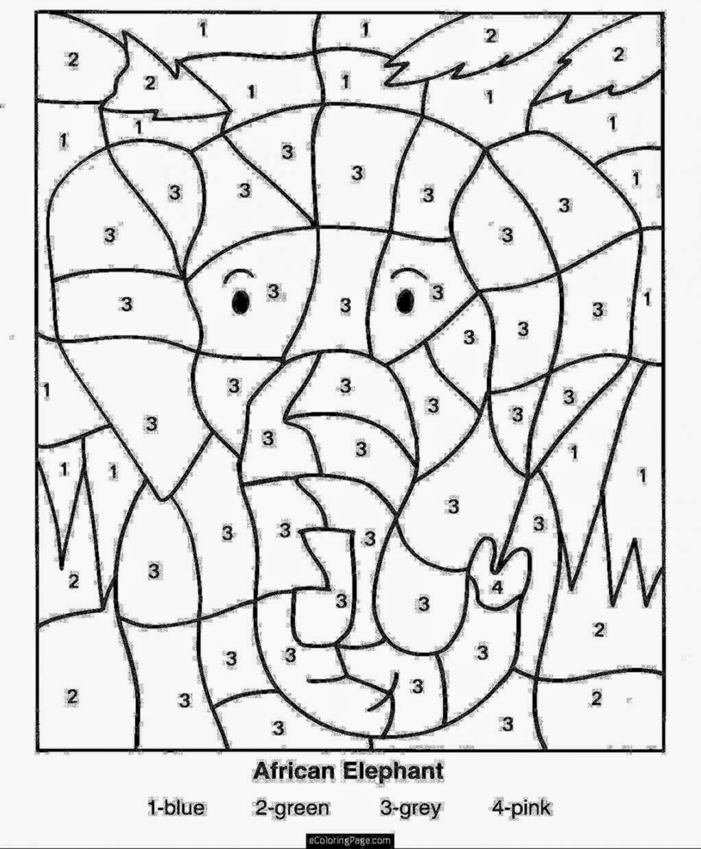 Free Printable Color By Number Sheets