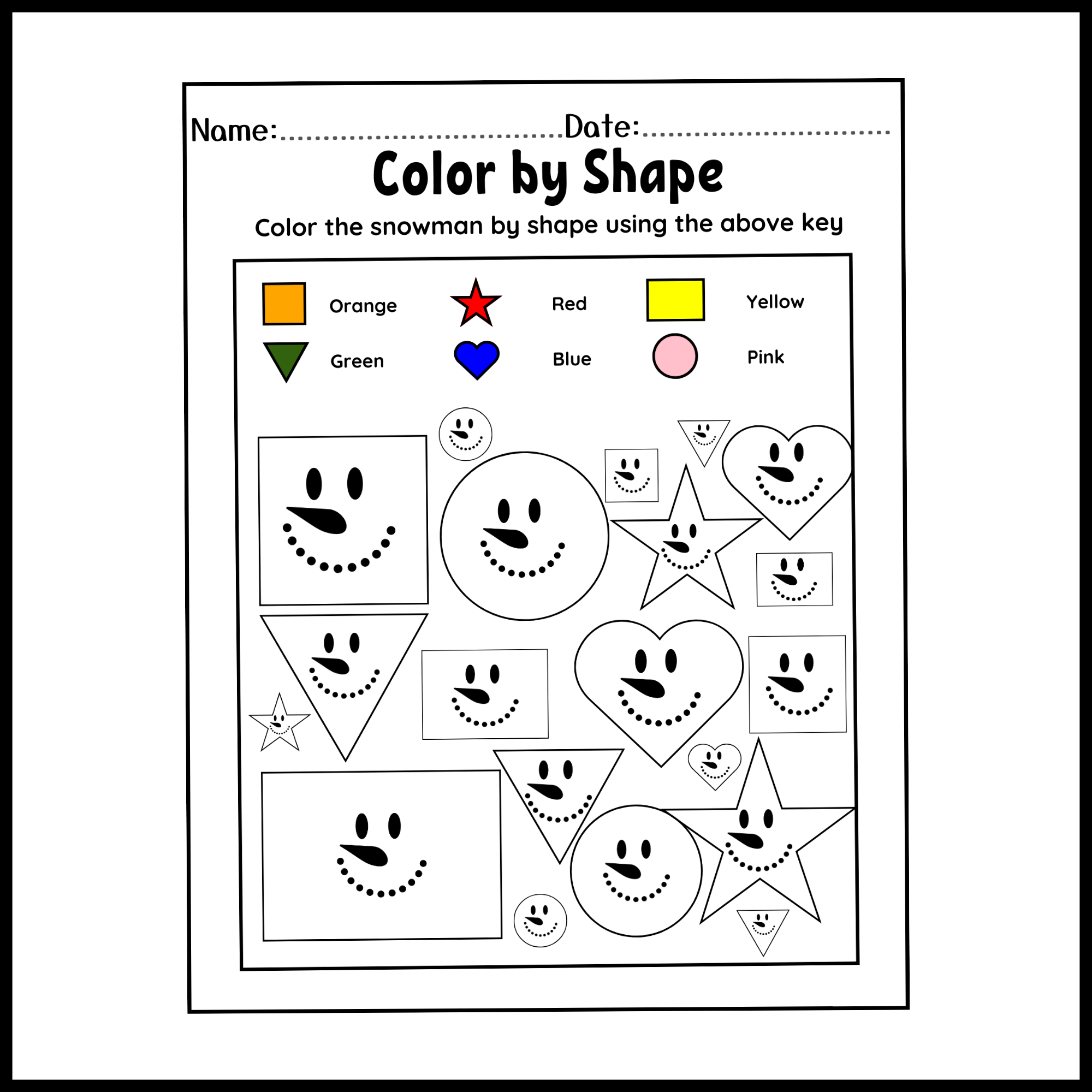FREE Printable Color By Shape Printable Winter Worksheets Made By FREE Printable Color By Shape Printable Winter Worksheets Made By