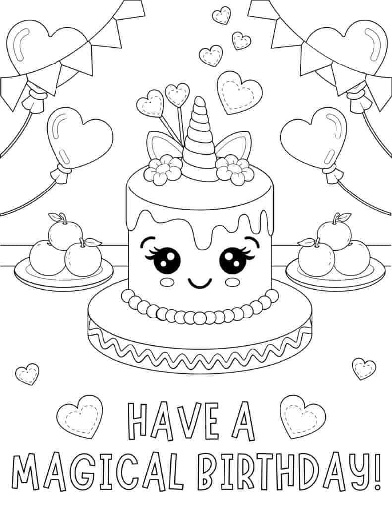 free printable birthday coloring pages free printable birthday coloring pages