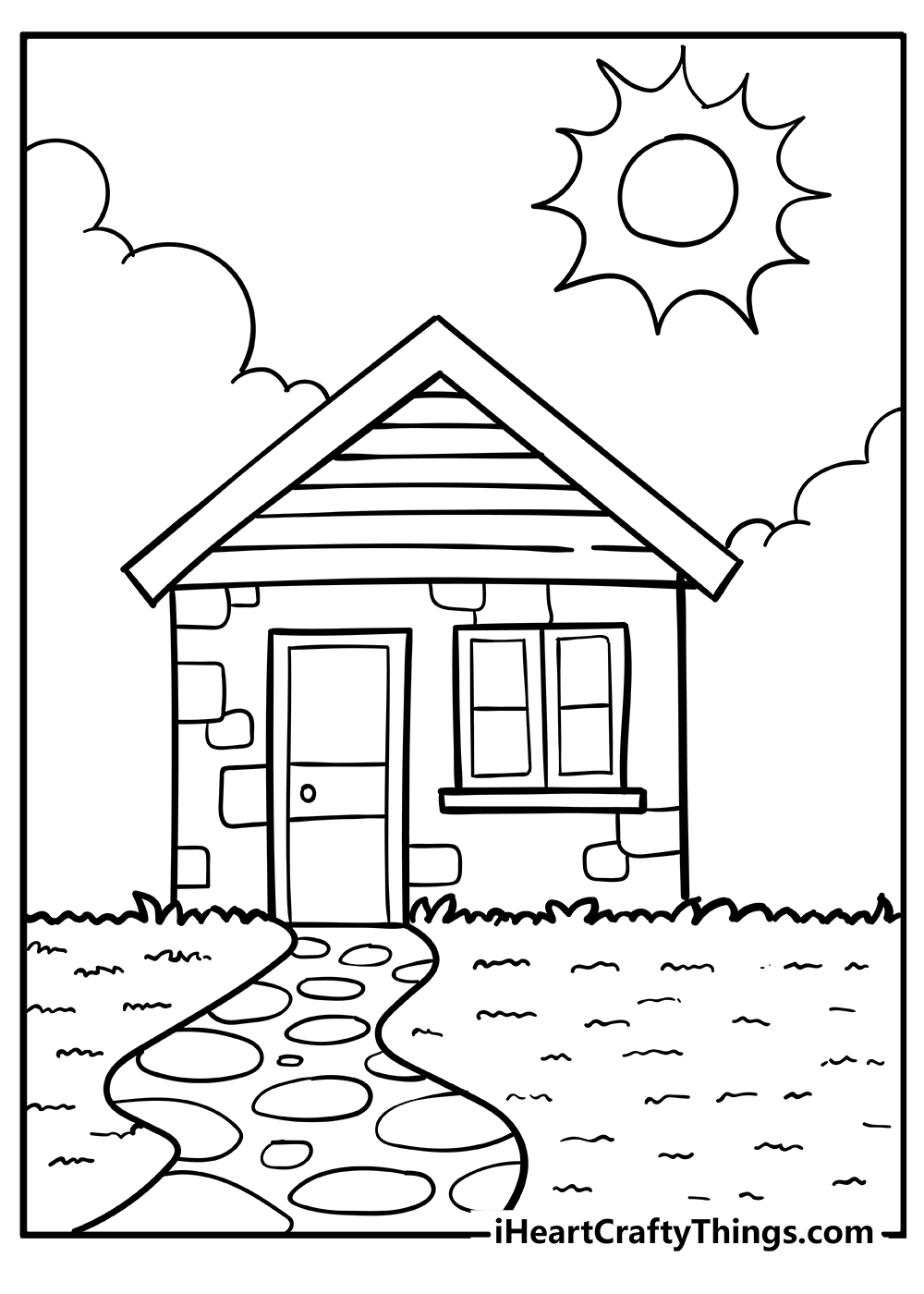 free printable houses coloring sheets