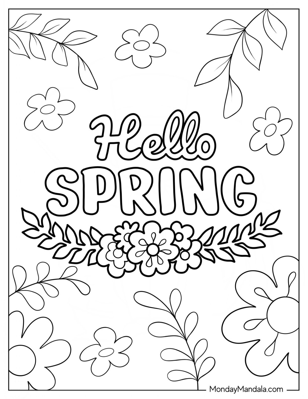 free printable spring coloring picture