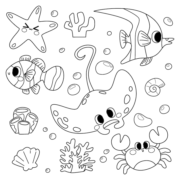 Free Printable Coloring Sheets Of Ocean Animals Free Printable Coloring 