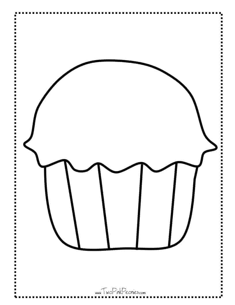 Free Printable Cupcake Template Free Instant PDF Download Printable Free Printable Cupcake Template Free Instant PDF Download Printable