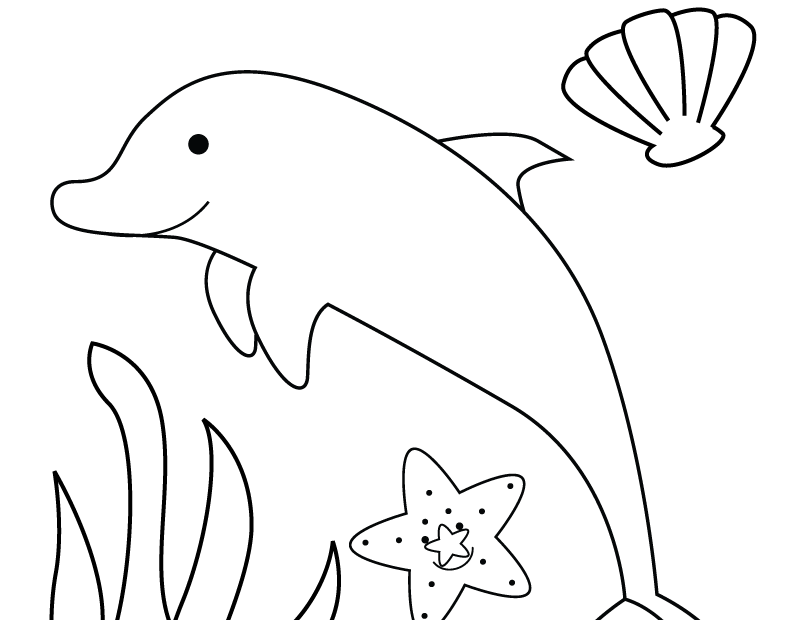 Free Printable Dolphin Coloring Worksheet For Preschool