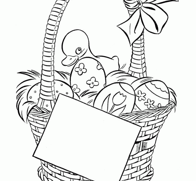 Free Printable Easter Basket Coloring Page