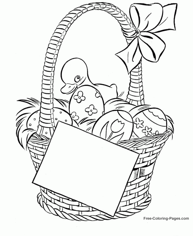 Free Printable Easter Basket Coloring Page Free Printable Easter Basket Coloring Page