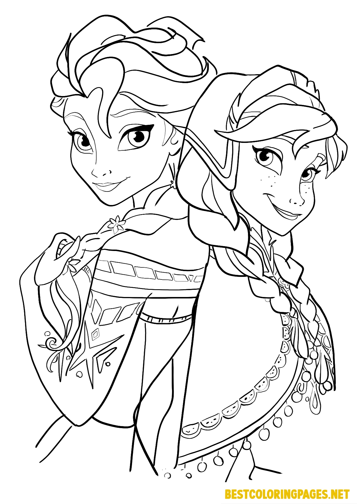 Free Printable Elsa And Anna Coloring Pages Bilarasa