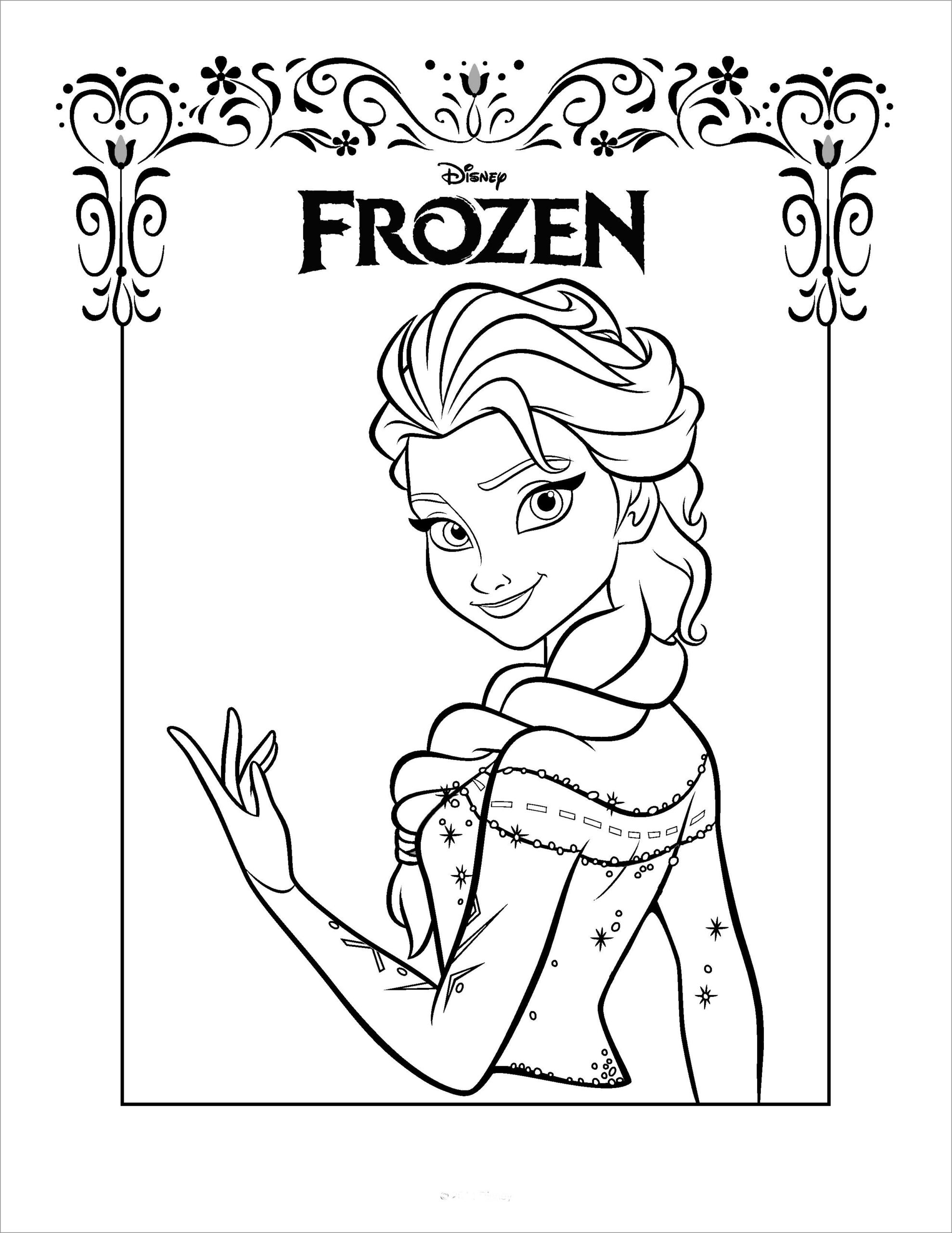 frozen coloring pages for girls