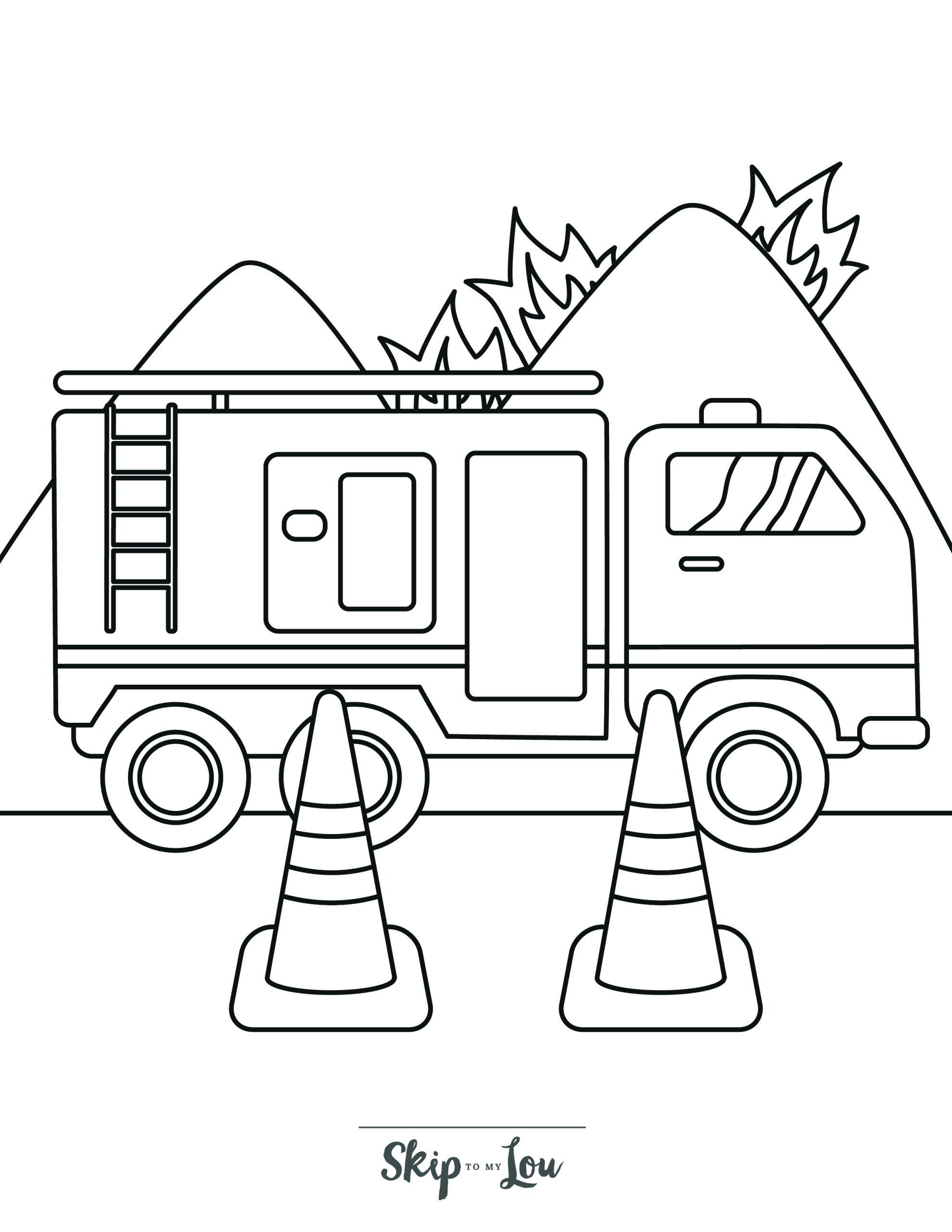 fire truck coloring page pdf