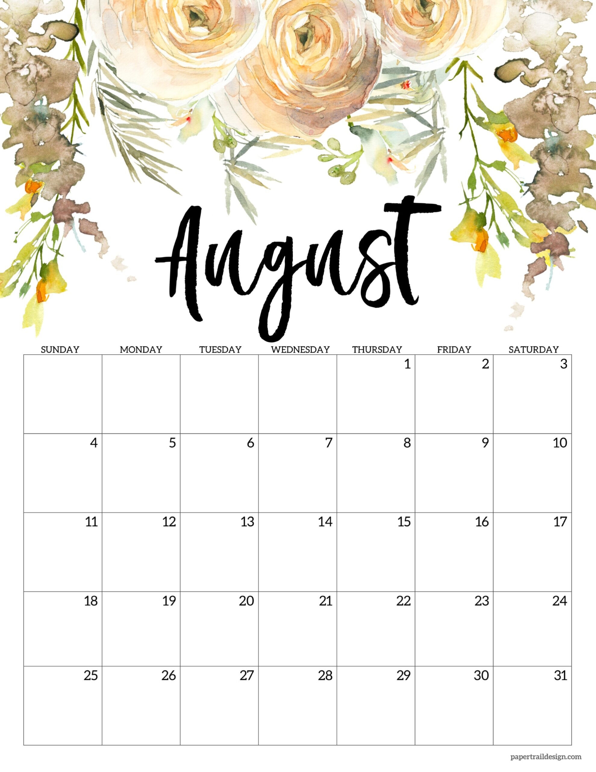 Free Printable Floral Calendar 2024 Printable Calendar 2025