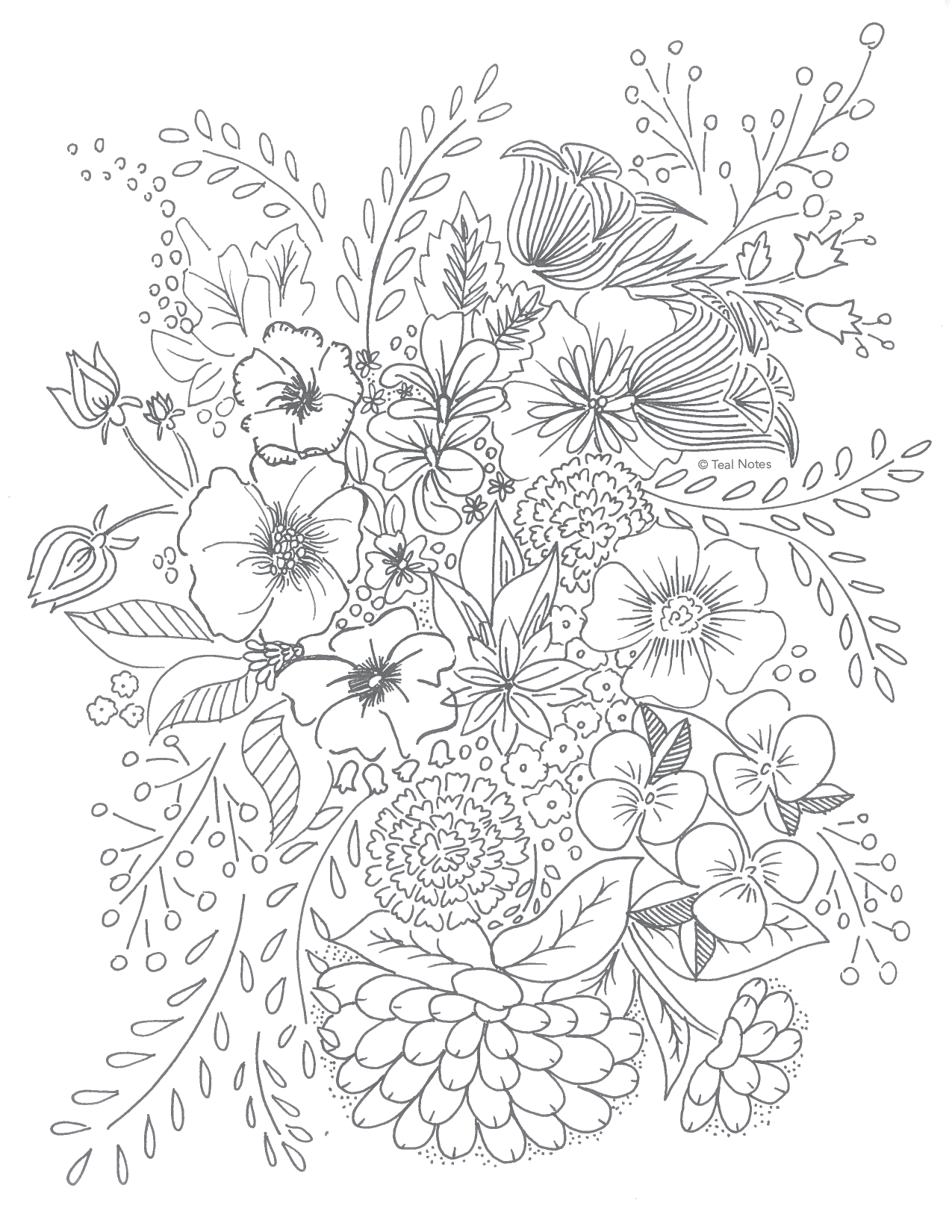 Free Printable Floral Coloring Pages For Adults