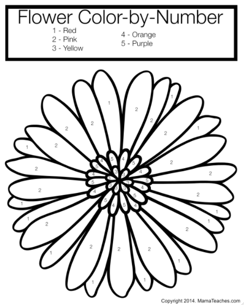 free printable flower color page