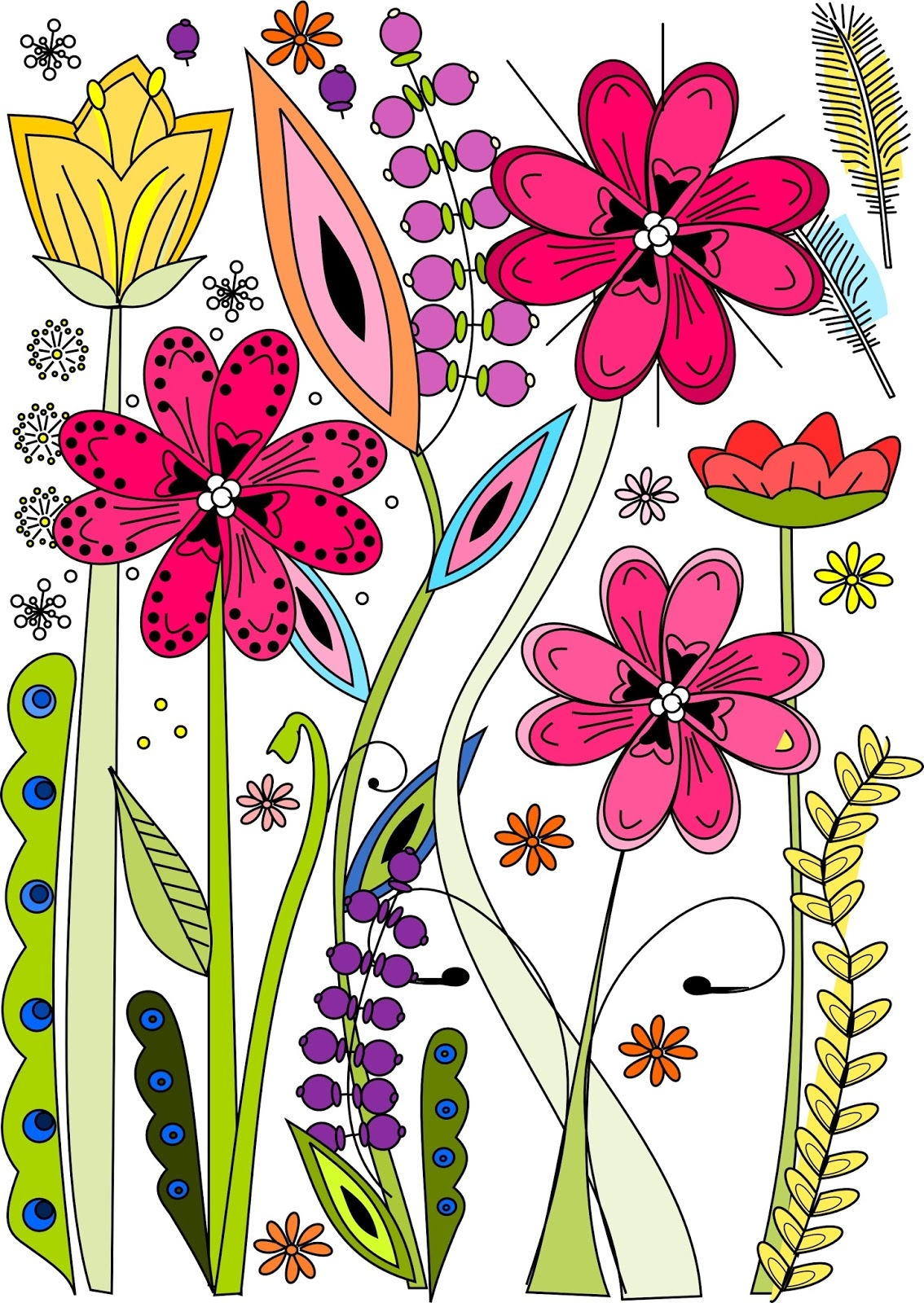 Free Printable Flower Coloring Page Ausdruckbare Ausmalseite Freebie