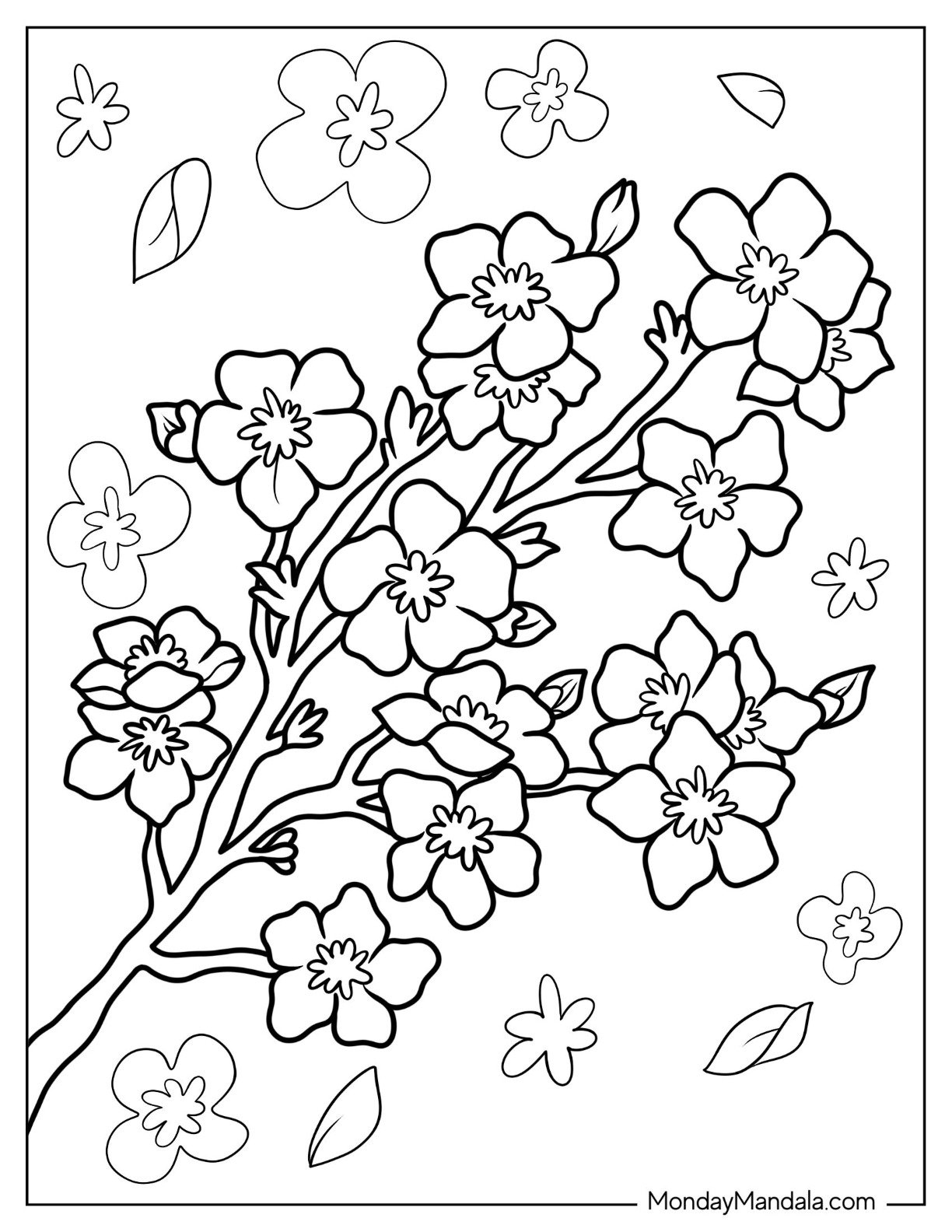 flower coloring pages free pdf