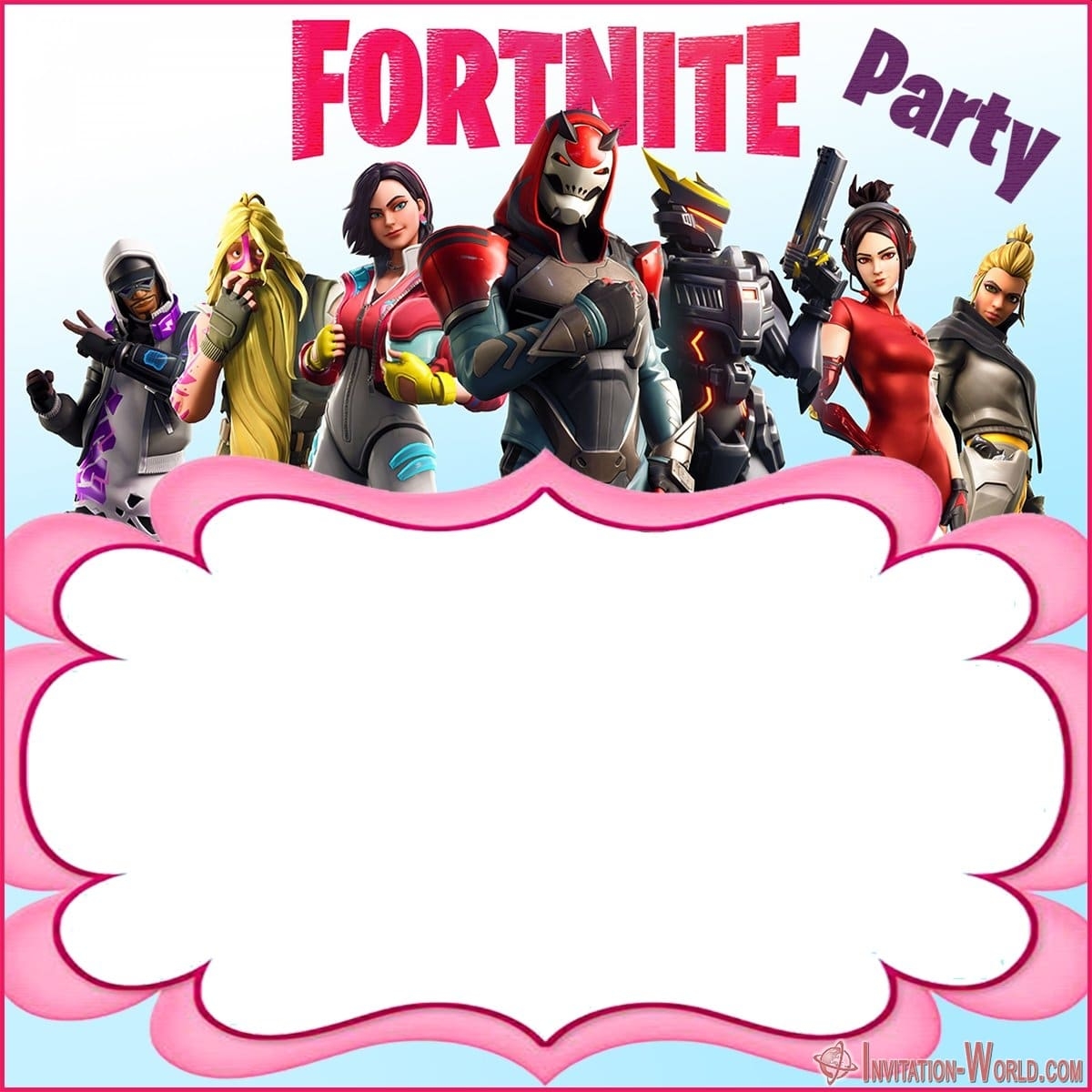 Free Printable Fortnite Template Invitation World