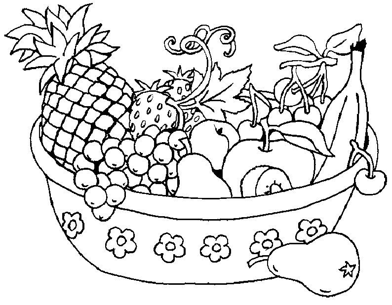 detailed fruit coloring pages