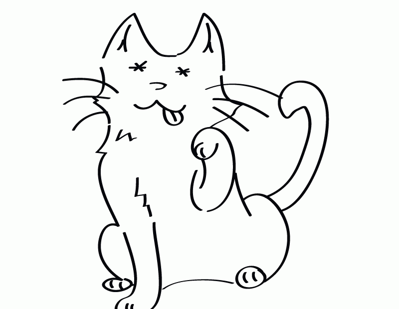 Free Printable Funny Cat Coloring Page