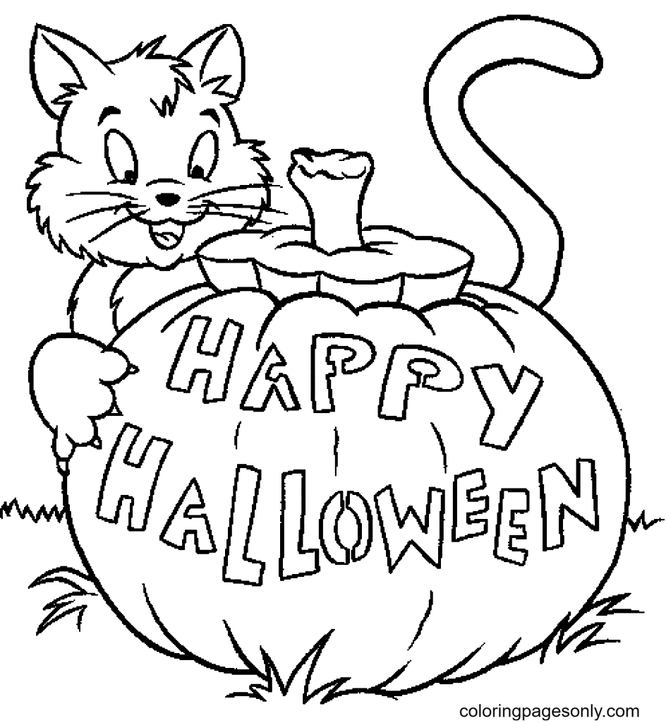 Free Printable Halloween Cat Coloring Page Free Printable Coloring Pages