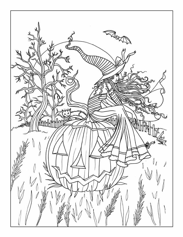 Free Printable Halloween Coloring Pages Adults Coloring Home