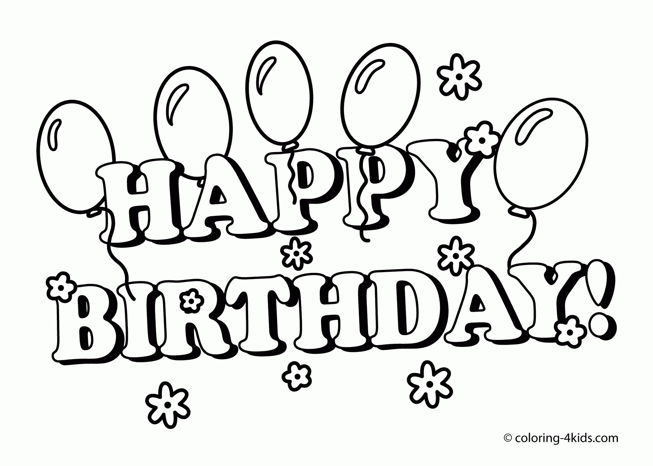Free Printable Happy Birthday Coloring Page