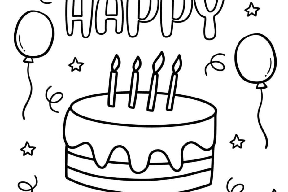 Free Printable Happy Birthday Coloring Pages Bilarasa
