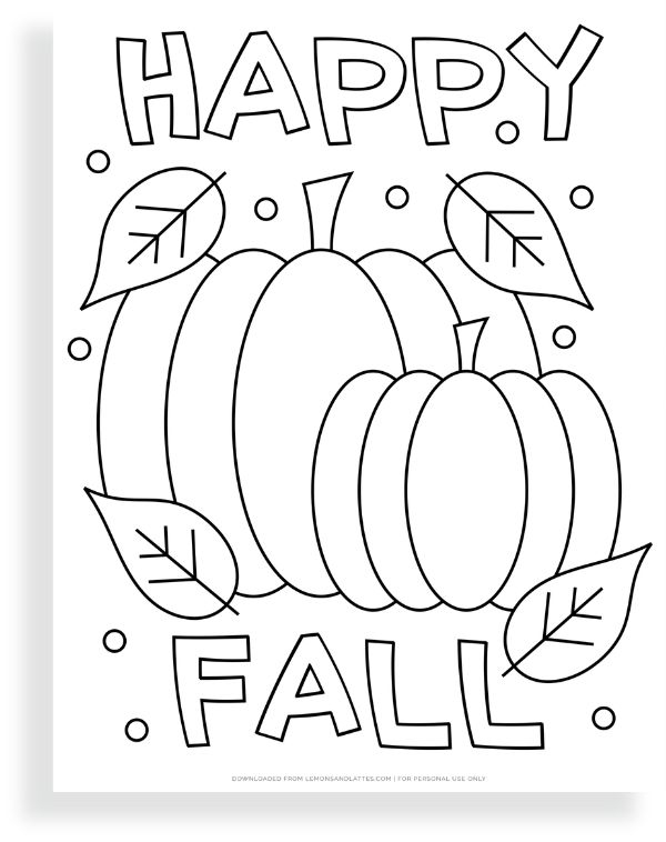 Free Printable Happy Fall Coloring Pages Free Printable Happy Fall Coloring Pages