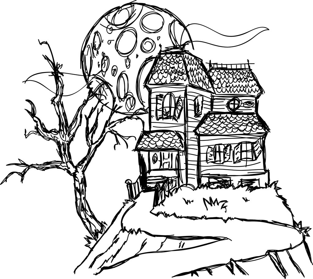 Free Printable Haunted House Coloring Pages For Kids Free Printable Haunted House Coloring Pages For Kids