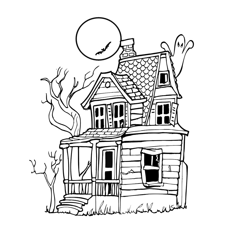 Free Printable Haunted House Coloring Pages For Kids Free Printable Haunted House Coloring Pages For Kids