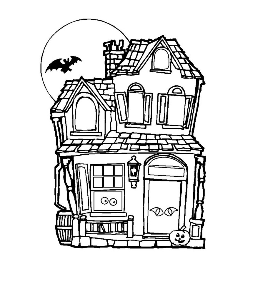 Free Printable Haunted House Coloring Pages For Kids Free Printable Haunted House Coloring Pages For Kids