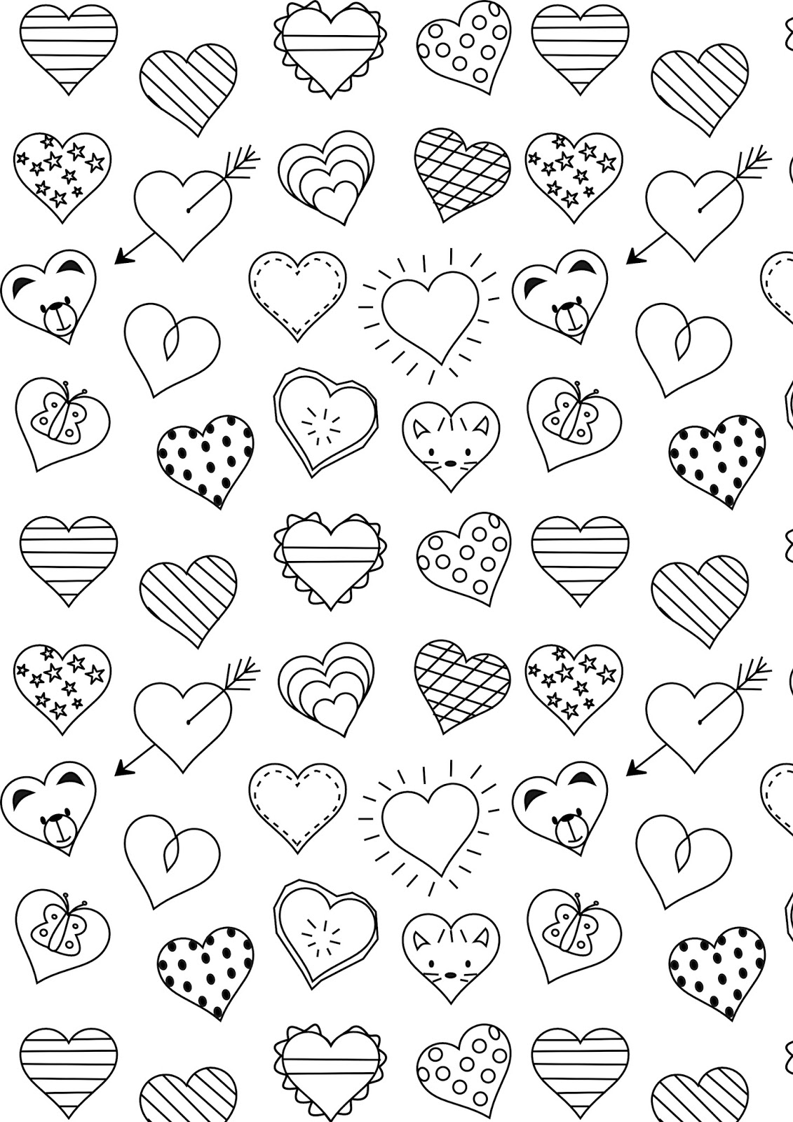 Free Printable Heart Coloring Page Ausdruckbare Ausmalseite Freebie 