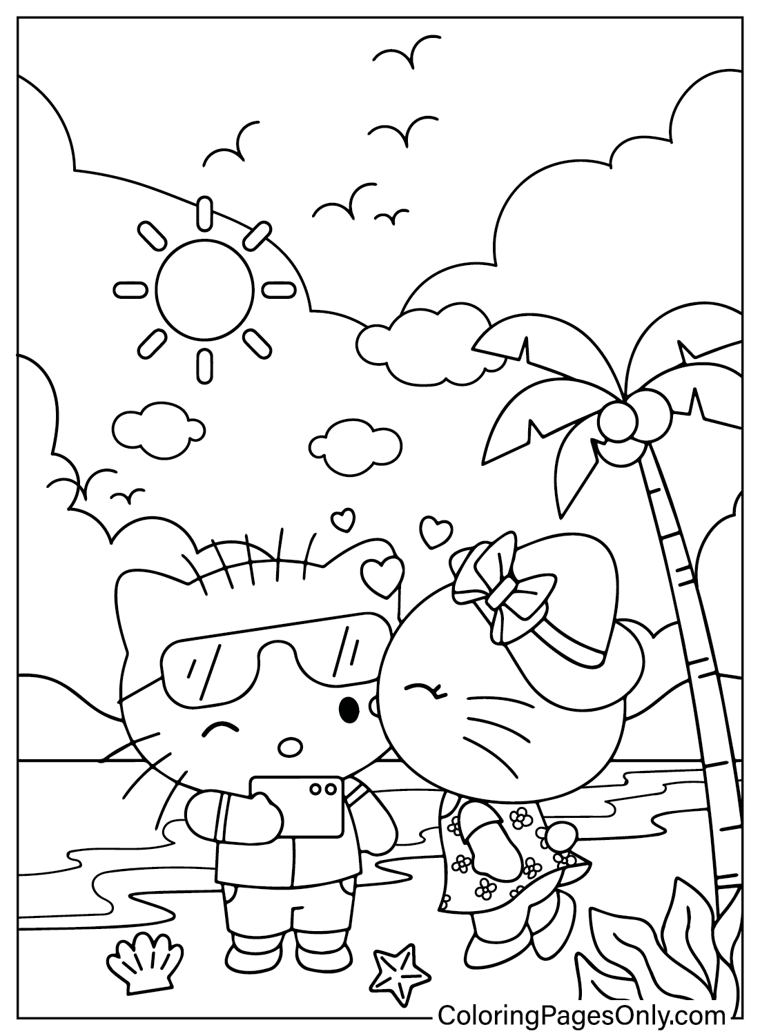 printable coloring page Hello Kitty