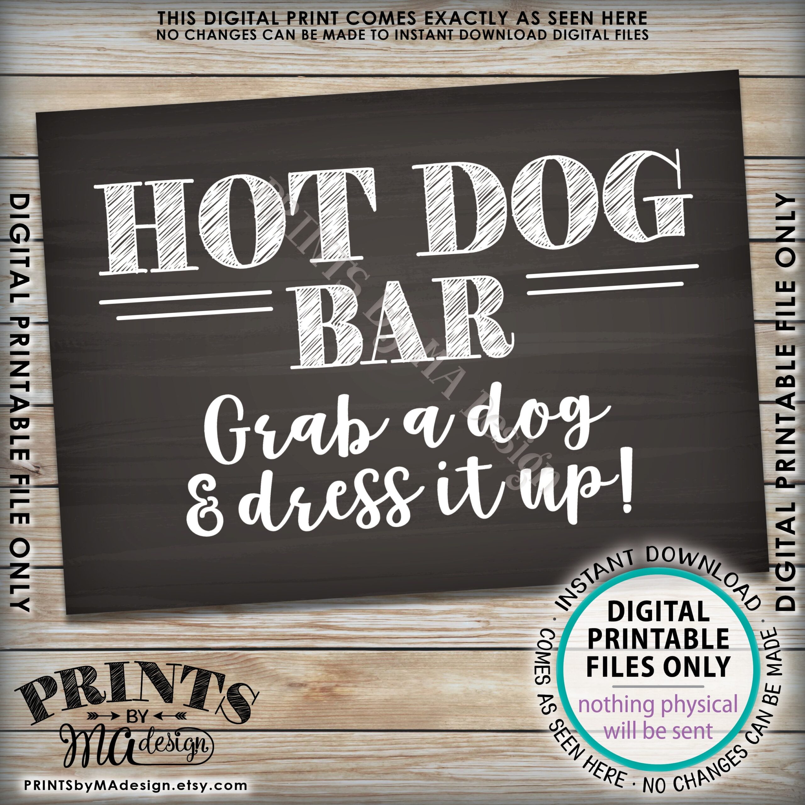 Free Printable Hot Dog Bar Signs