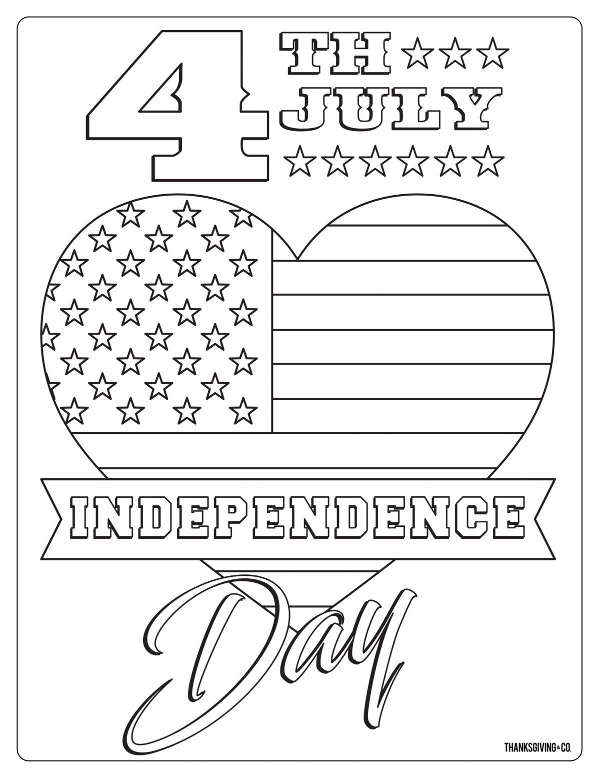 Free Printable July 4 Coloring Pages
