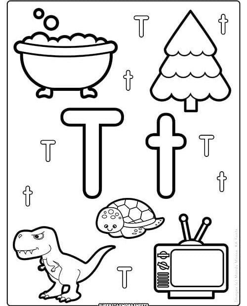 Free Printable Letter T Coloring Pages Infoupdate