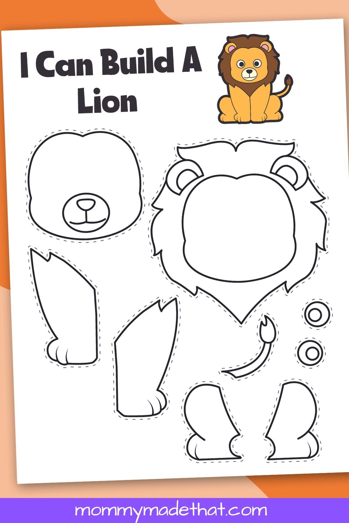 Free Printable Lion Craft Template For Kids