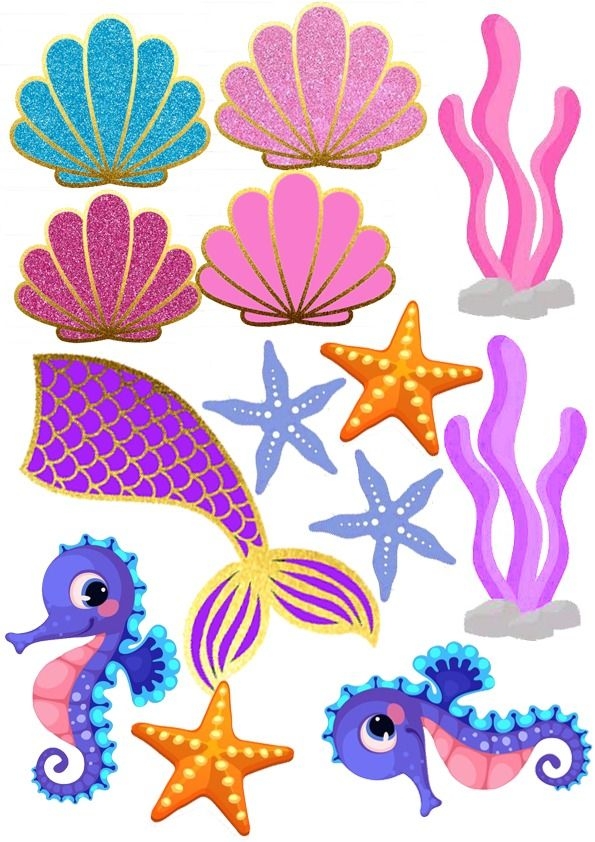 Free Printable Little Mermaid Cake Topper Printable Calendar 