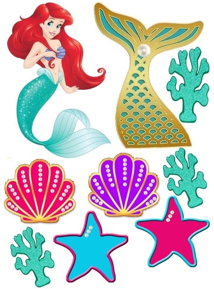 Free Printable Little Mermaid Cake Topper Printable Printable 