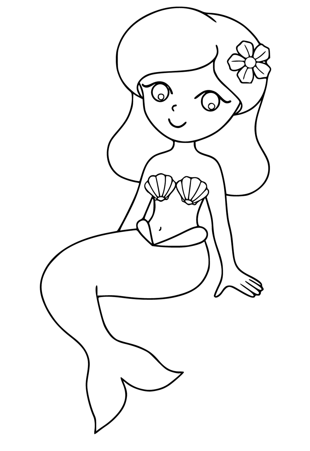 Free Printable Mermaid Easy Coloring Page For Adults And Kids Lystok