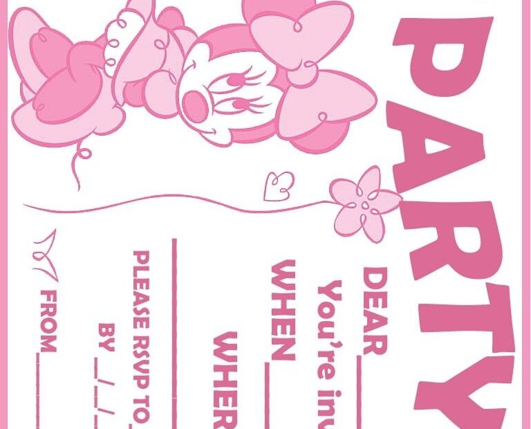 Free Printable Minnie Mouse Birthday Invitations