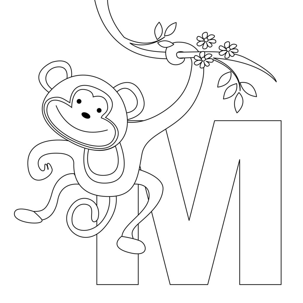 monkey coloring pages for toddlers
