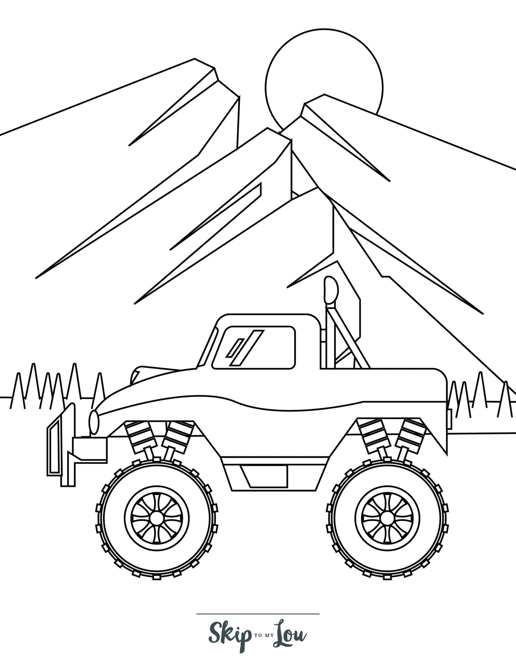 monster truck coloring page easy monster truck coloring page easy