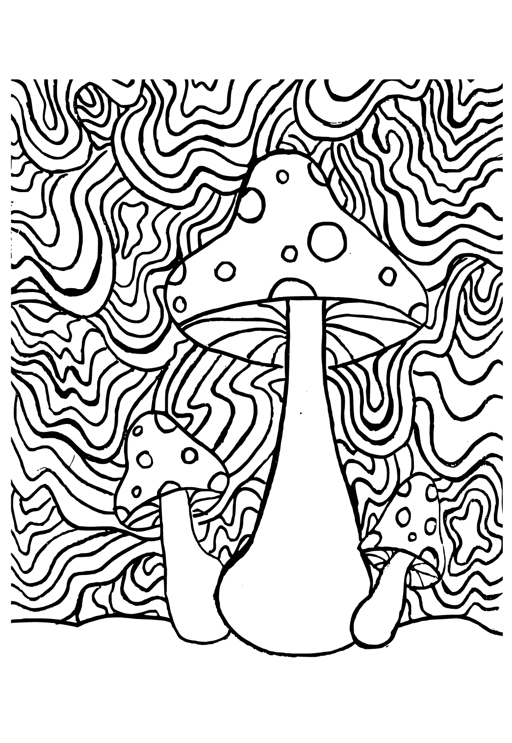 free printable mushroom drawings