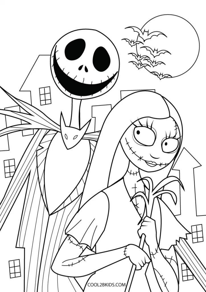 Free Printable Nightmare Before Christmas Coloring Pages For Kids In Free Printable Nightmare Before Christmas Coloring Pages For Kids In