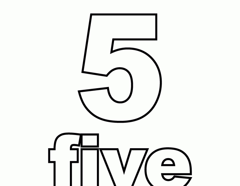 Free Printable Number Five Coloring Page