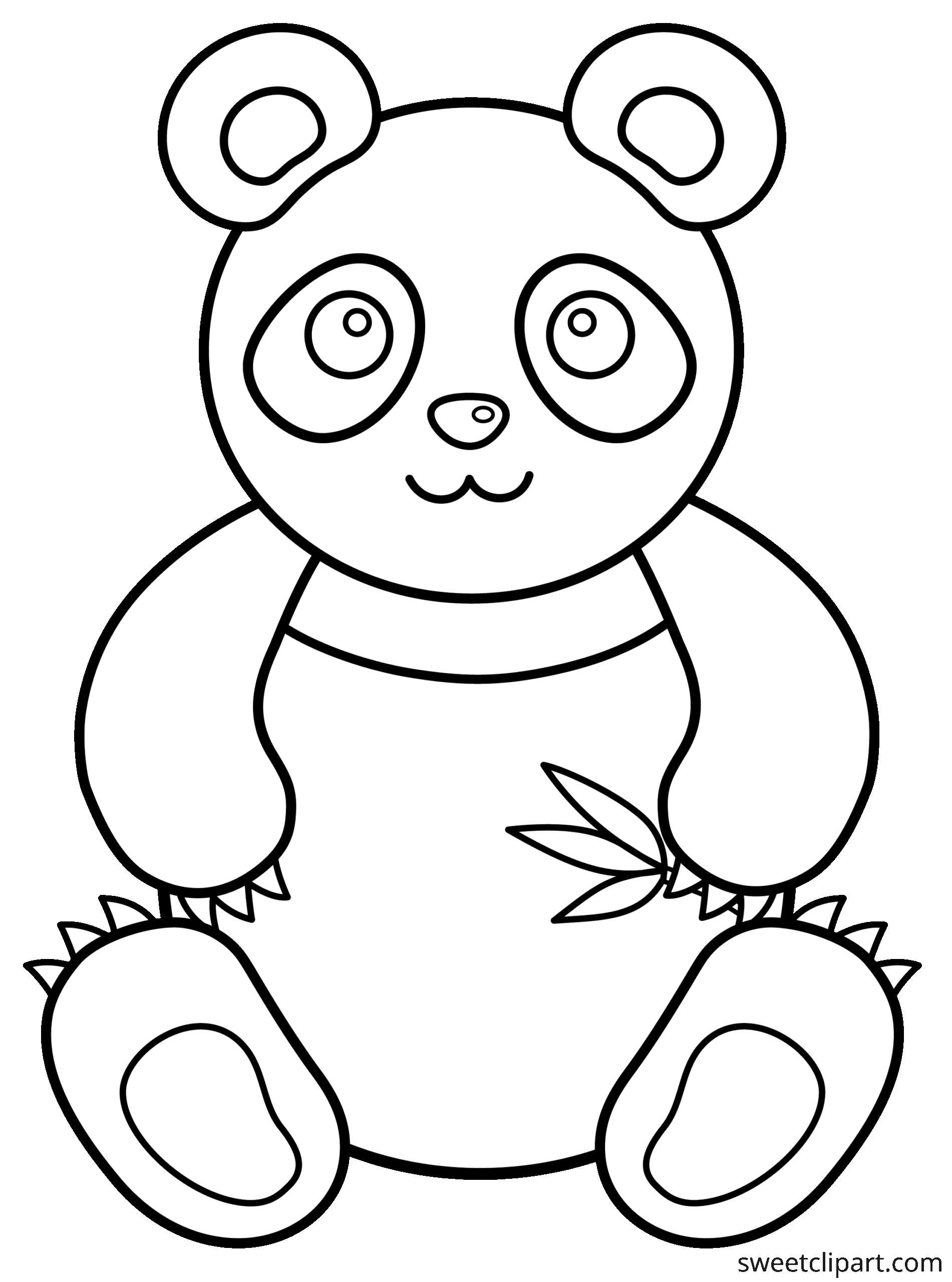 panda free printable coloring page