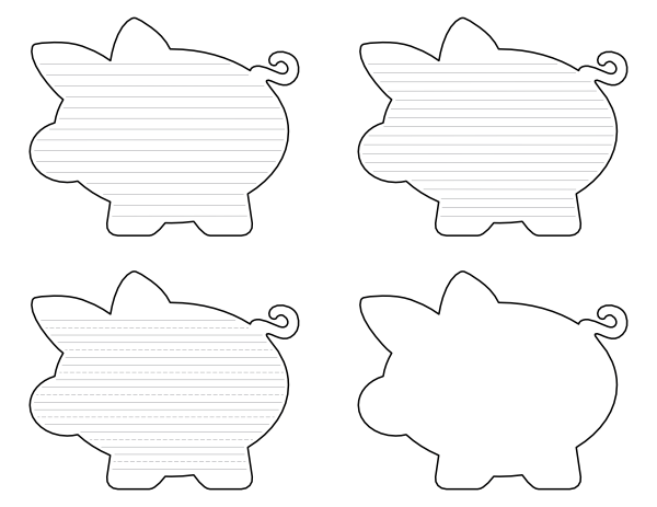 Free Printable Piggy Bank Shaped Writing Templates