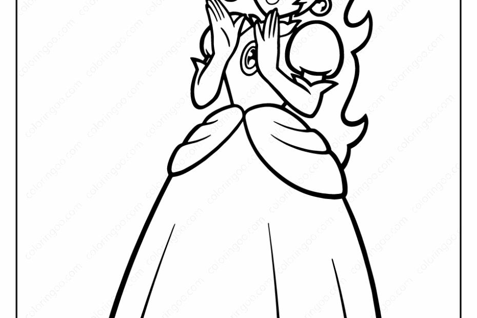 Free Printable Princess Peach Pdf Coloring Page