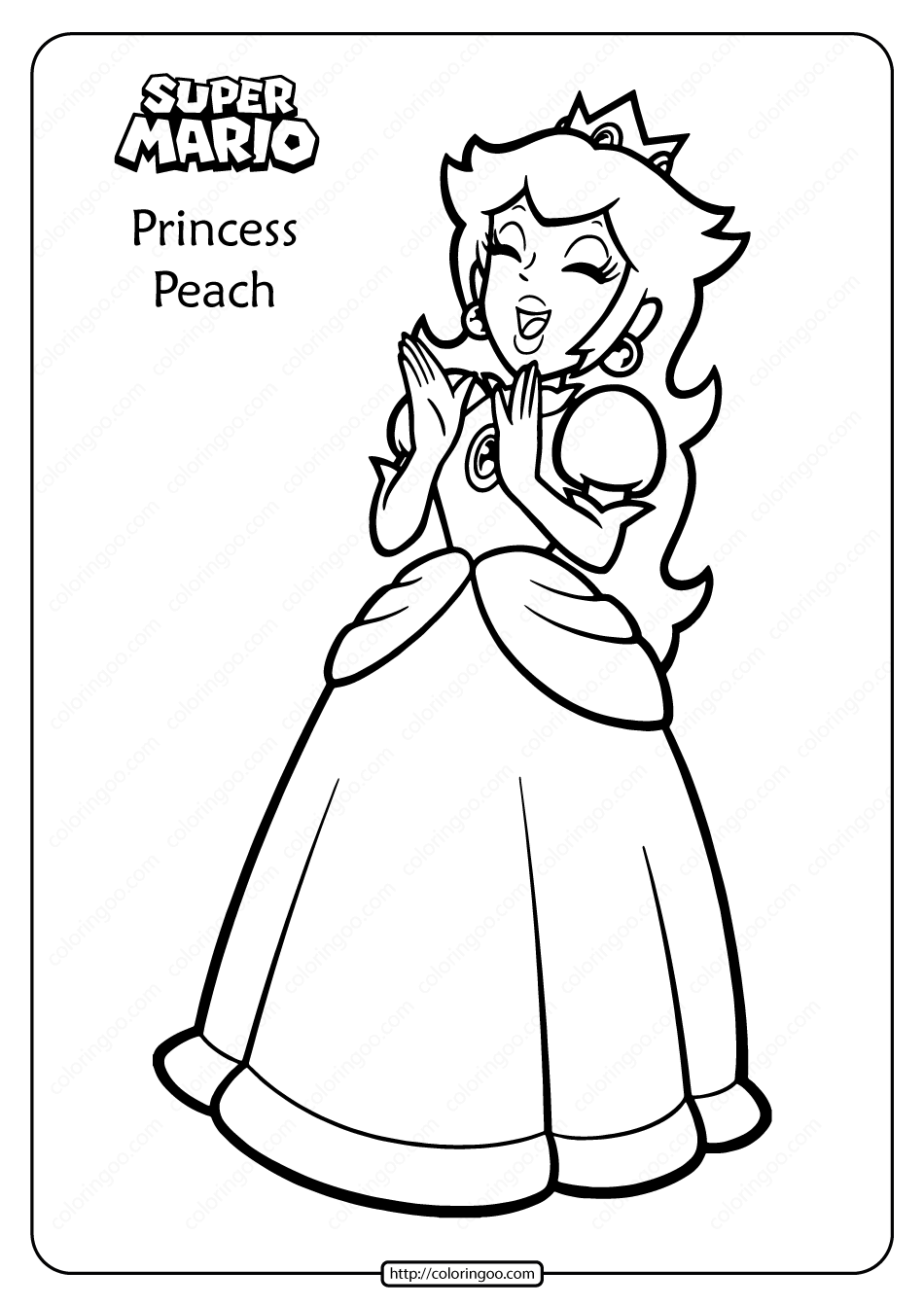 Free Printable Princess Peach Pdf Coloring Page Free Printable Princess Peach Pdf Coloring Page