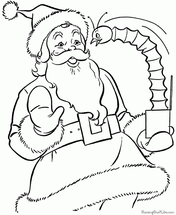 Free Printable Santa Coloring Pages 007
